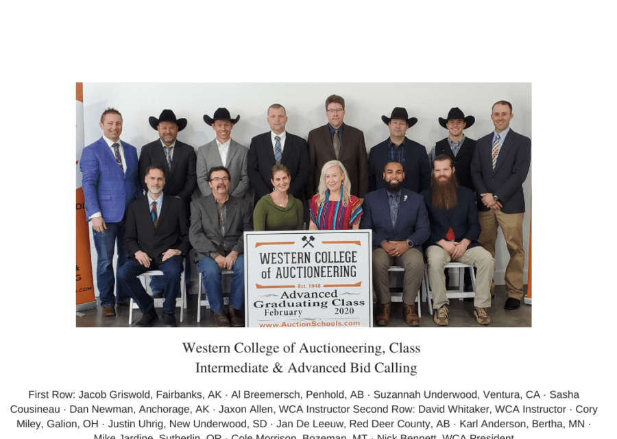 2020 WCA Intermediate & Advanced Auction Course