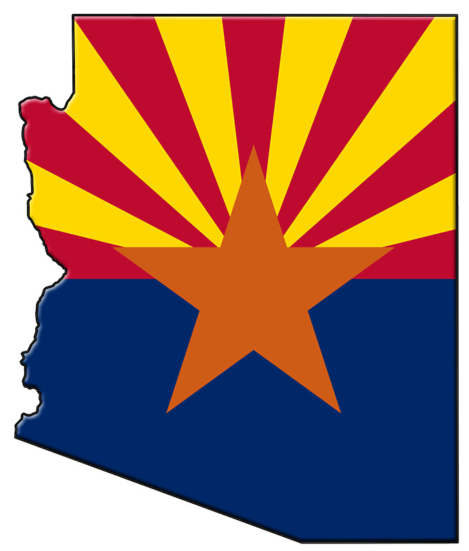 Arizona Flag and Map